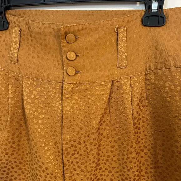 Tba Anthropologie TO BE ADORED animal DOT high rise wide leg trouser cotton silk - Picture 7 of 7